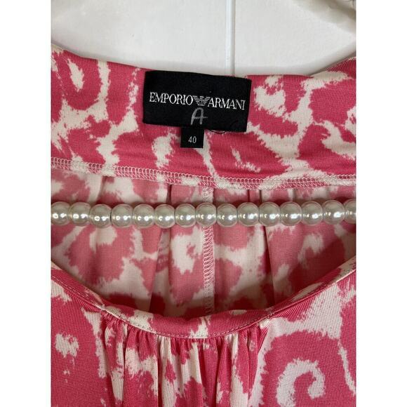 Emporio Armani Pink Animal Print Cap Sleeve Open Back Knee Length Silk Dress 4/6 - Picture 5 of 9